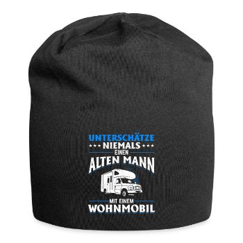 Unterschätze niemals einen alten Man mit Wohnwagen - Jersey-Beanie - Schwarz - Vorne