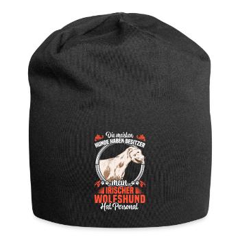 Irischer Wolfshund hat Personal Windhund - Jersey-Beanie - Schwarz - Vorne