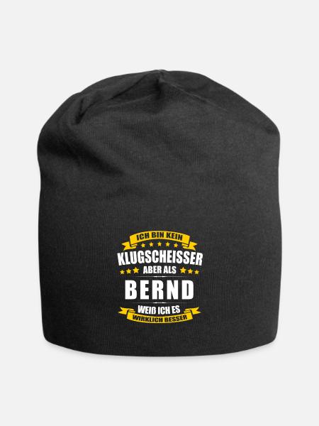 Name Bernd Vorname Klugscheisser Namenstag - Jersey-Beanie - Schwarz