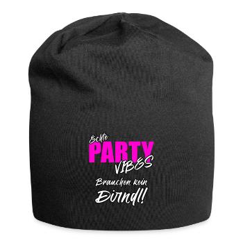 Echte Partyvibes brauchen kein Dirndl! - Jersey-Beanie - Schwarz - Vorne