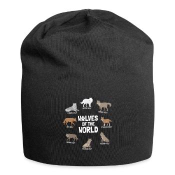 Loups du monde Loups animaux sauvages - Bonnet en jersey - noir - Devant