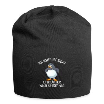 Ich Diskutiere nicht Erkläre warum ich Recht habe - Jersey-Beanie - Schwarz - Vorne