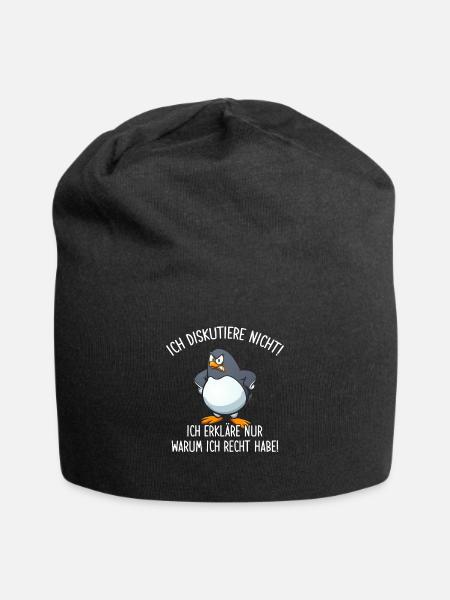 Ich Diskutiere nicht Erkläre warum ich Recht habe - Jersey-Beanie - Schwarz
