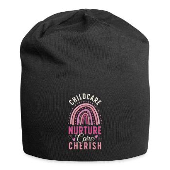 Éducatrice en garderie Éducatrice en garderie - Bonnet en jersey - noir - Devant