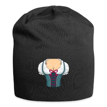 Dirndl Bayerisch Trachten Shirt - Jersey-Beanie - Schwarz - Vorne