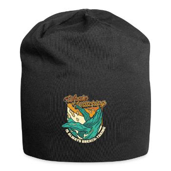 Whale Watching ist immer ein Durchbruchs-Whale - Jersey-Beanie - Schwarz - Vorne