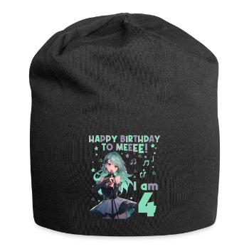 Anime Mandga K-Pop KPop Girl 4th Birthday - Jersey Beanie - black - Front