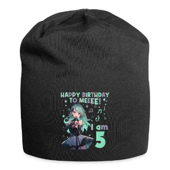 Anime Mandga K-Pop KPop Mädchen 5. Geburtstag - Jersey-Beanie - Schwarz - Vorne