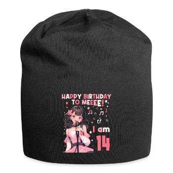 Anime Mandga K-Pop KPop Mädchen 14. Geburtstag - Jersey-Beanie - Schwarz - Vorne