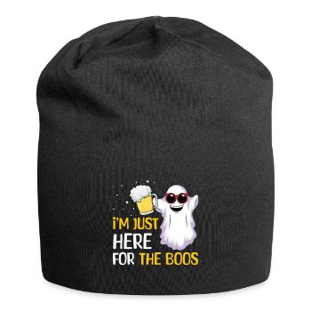 Funny Ghost Beer Lover Lazy Creepy Halloween - Jersey Beanie - black - Front