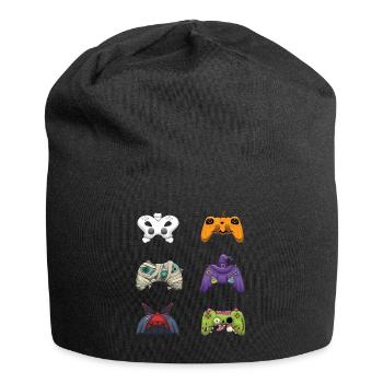 Gaming Gamer Game Controller Lazy Creepy Halloween - Jersey Beanie - black - Front