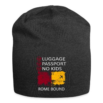 Luggage Passport No Kids Rome Bound Holiday Trip - Jersey Beanie - charcoal grey - Front