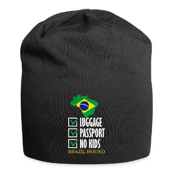 Luggage Passport No Kids Brazil Bound Holidays - Jersey Beanie - black - Front