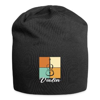 Geige - Jersey-Beanie - Schwarz - Vorne