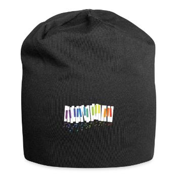 Piano Tasten Klavier Noten - Jersey-Beanie - Schwarz - Vorne