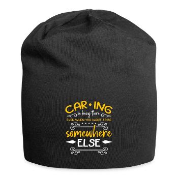 Caregiving Caring Is Being There Caregiving Team - Jersey Beanie - black - Front