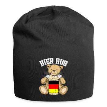Beer Hug Germany Beer Lover Teddy Bear - Jersey Beanie - black - Front