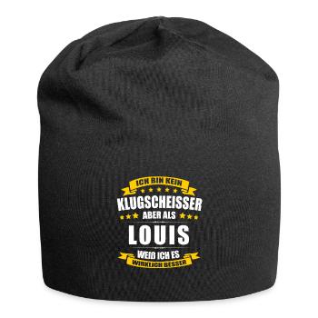 Name Louis Vorname Klugscheisser Namenstag - Jersey-Beanie - Schwarz - Vorne