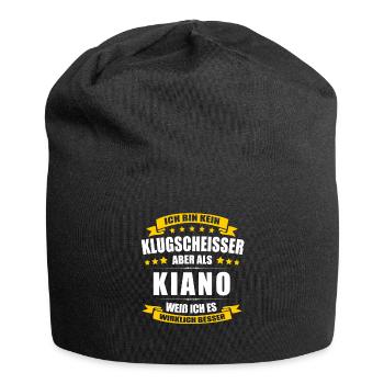 Name Kiano Vorname Klugscheisser Namenstag - Jersey-Beanie - Schwarz - Vorne