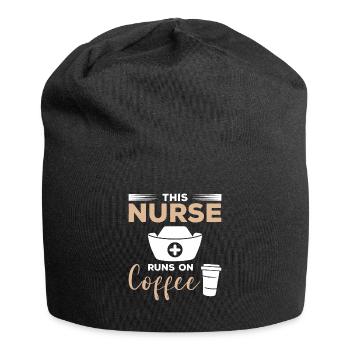 Cette infirmière fonctionne sur le café infirmières RN - Bonnet en jersey - noir - Devant