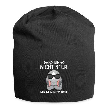 Ich bin nicht Stur nur Meinungsstabil Hase - Jersey-Beanie - Schwarz - Vorne