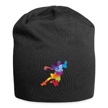 Splash Art Basketball Player Paint Splatter - Jersey Beanie - black - Front