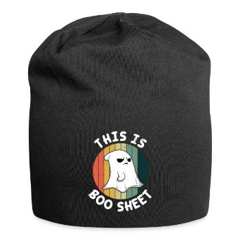Boo Retro Vintage Kostüm Geist Halloween - Jersey-Beanie - Schwarz - Vorne