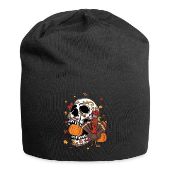 Fall Autumn Pumpkin Muertos Day Of Dead Turkey - Jersey Beanie - black - Front