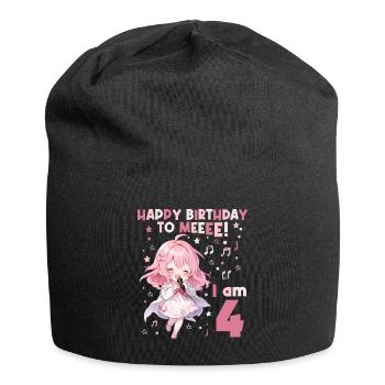 Anime Mandga K-Pop KPop Girl 4th Birthday - Jersey Beanie - black - Front