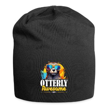 Otter Animal Kids & Adult - Otterly Awesome - Jersey-Beanie - Schwarz - Vorne