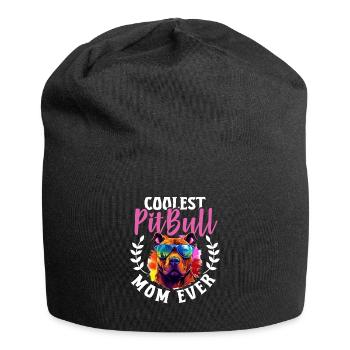 Pittie Dog Breed Pet - Coolest Pitbull Mom Ever - Jersey Beanie - black - Front