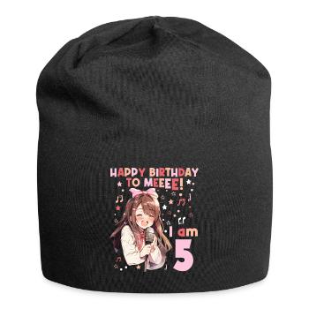 Anime Mandga K-Pop KPop Mädchen 5. Geburtstag - Jersey-Beanie - Schwarz - Vorne