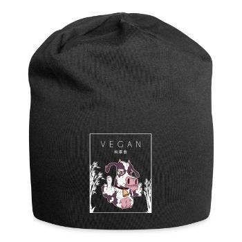 Vegan Chinesisch Hanzi Pflanzliche Vegane Veganer - Jersey-Beanie - Schwarz - Vorne