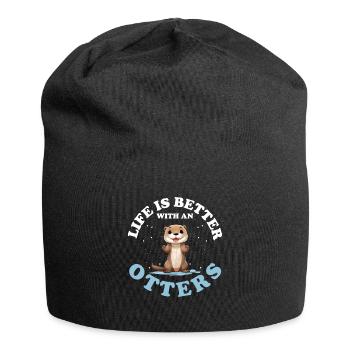 Otter Animal Kids & Adult - Jersey Beanie - black - Front