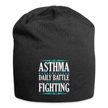 Asthma Ist Ein Täglicher Kampf Monat Des - Jersey-Beanie - Schwarz - Vorne