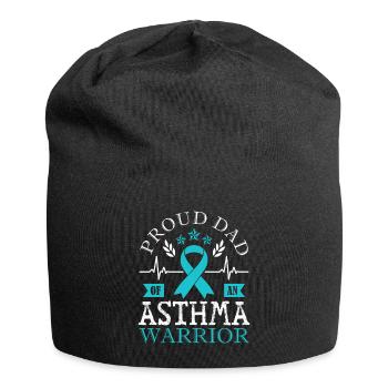 Fier père d’un guerrier asthmatique soutenu - Bonnet en jersey - noir - Devant