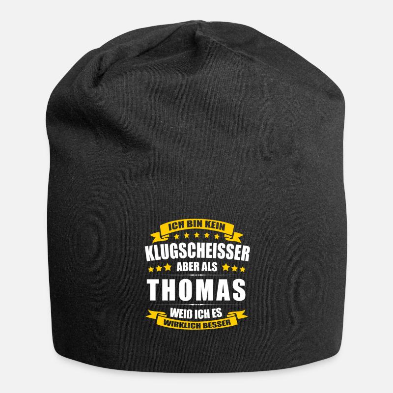 Name Thomas Vorname Klugscheisser Namenstag - Jersey-Beanie - Schwarz