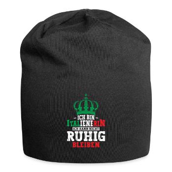 Ich bin Italienerin Ich kann nicht ruhig bleiben - Jersey-Beanie - Schwarz - Vorne