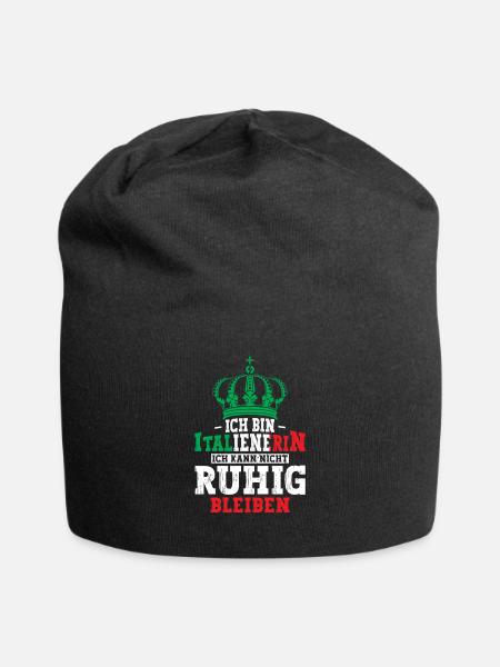 Ich bin Italienerin Ich kann nicht ruhig bleiben - Jersey-Beanie - Schwarz