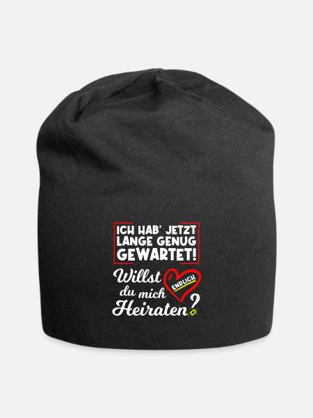 Willst du mich endlich heiraten? Heiratsantrag - Jersey-Beanie - Schwarz