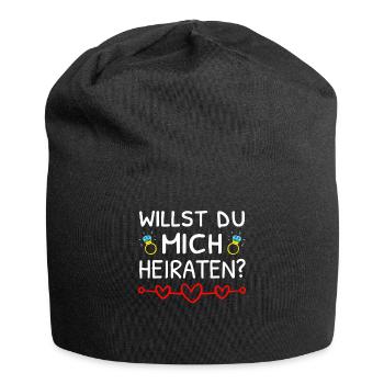Willst Du Mich Heiraten? Heiratsantrag - Jersey-Beanie - Schwarz - Vorne