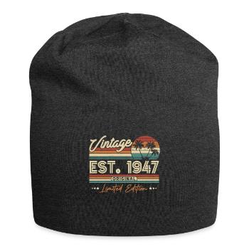 Vintage Birthday Gift 1947 - Jersey Beanie - charcoal grey - Front