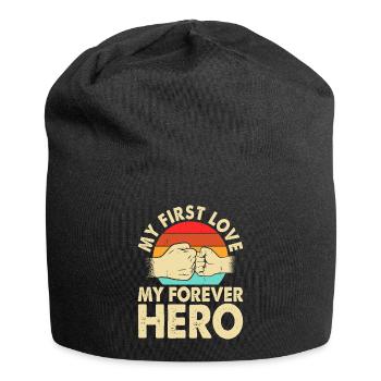 Papa Vater Vatertag - Jersey-Beanie - Schwarz - Vorne