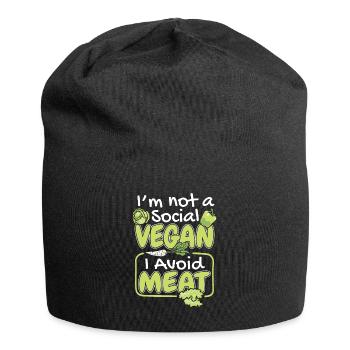 I'm Not A Social Vegan Vegan Vegans Plant-Based - Jersey Beanie - black - Front