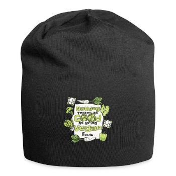 Rien n’a aussi bon goût qu’être végétalien se sent végétalien - Bonnet en jersey - noir - Devant