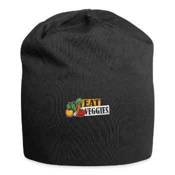Eat Veggies Plant-Based Vegan Vegans Vegetarian - Jersey Beanie - black - Front