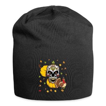 Turkey Vibes Autumn Fall Muertos Day Of Dead - Jersey Beanie - black - Front