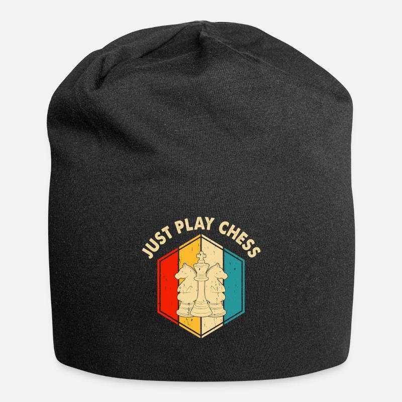 Échecs - Bonnet en jersey - noir