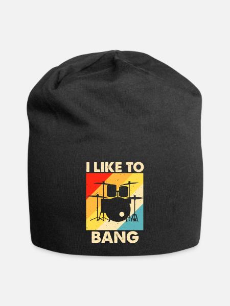 Schlagzeug Schlagzeuger Drummer - Jersey-Beanie - Schwarz