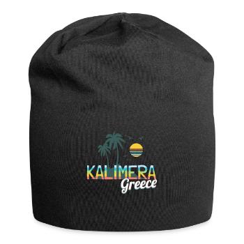 Kalimera, Grèce, Grèce - Bonnet en jersey - noir - Devant